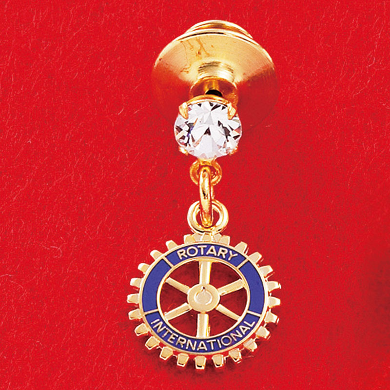 Photo1: Member Pin with Crystal/Gold Plate (1)
