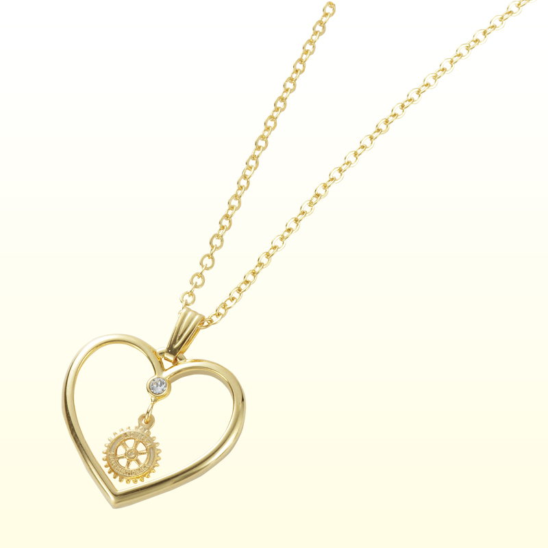 Photo1: Heart Necklace/Gold color (1)