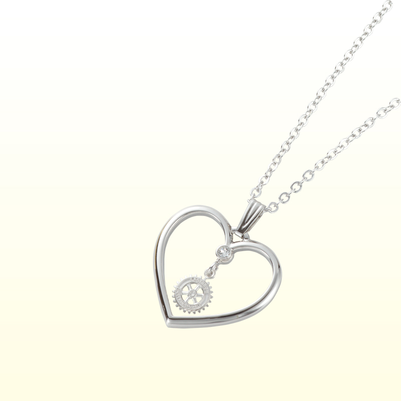 Photo1: Heart Necklace/Silver color (1)